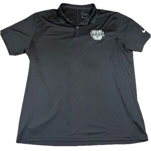 Wash U St. Louis Nike Dri-Fit Standard Fit Polo Mens Large Black GUC